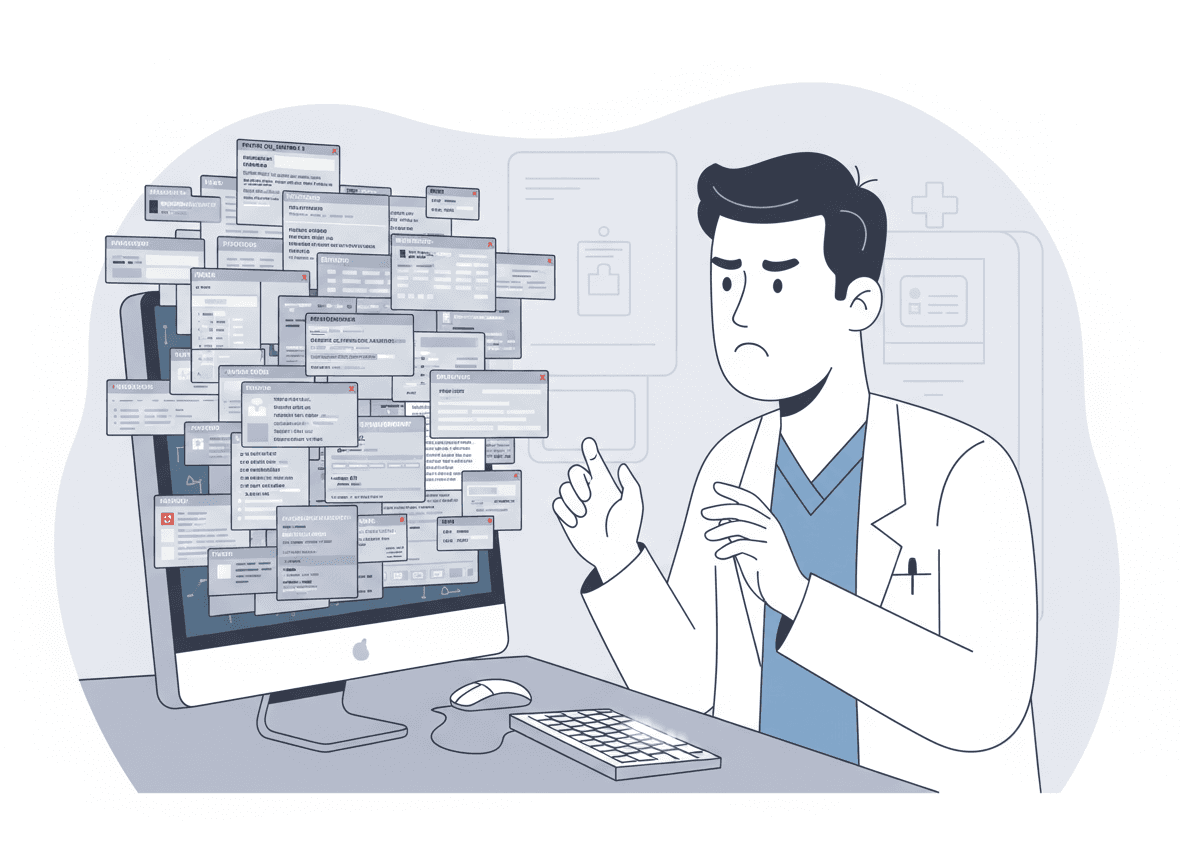 Doctor frustrated by complex hospital software
